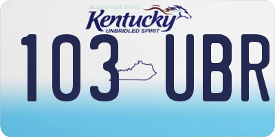 KY license plate 103UBR