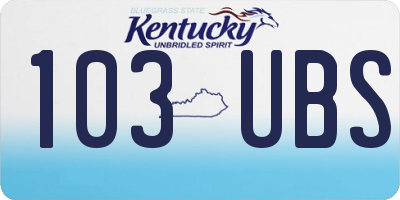 KY license plate 103UBS