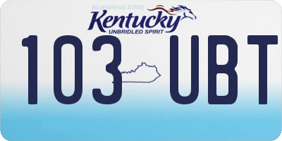 KY license plate 103UBT