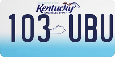 KY license plate 103UBU