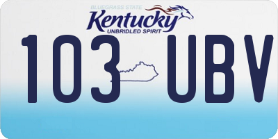 KY license plate 103UBV
