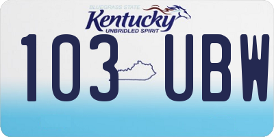 KY license plate 103UBW
