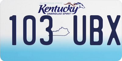 KY license plate 103UBX