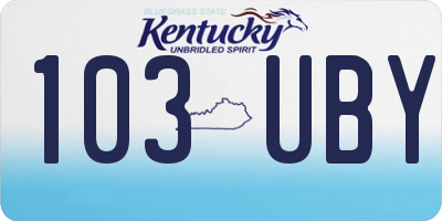 KY license plate 103UBY