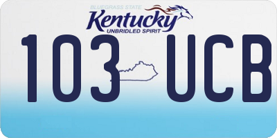 KY license plate 103UCB