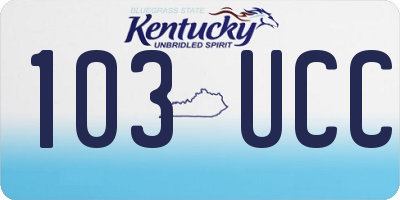 KY license plate 103UCC
