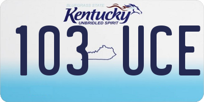 KY license plate 103UCE