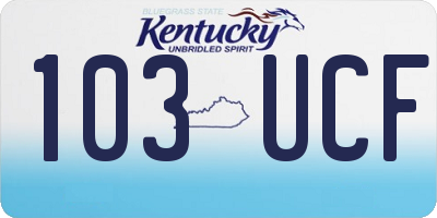 KY license plate 103UCF