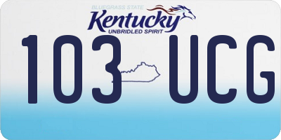 KY license plate 103UCG