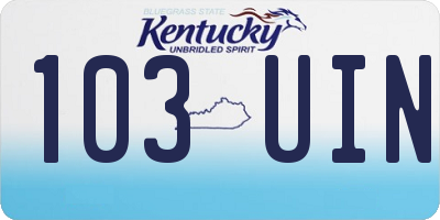 KY license plate 103UIN