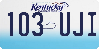 KY license plate 103UJI