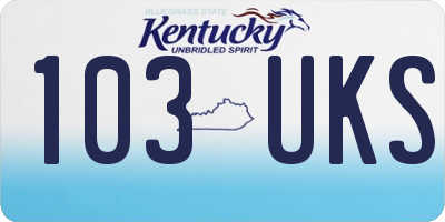 KY license plate 103UKS