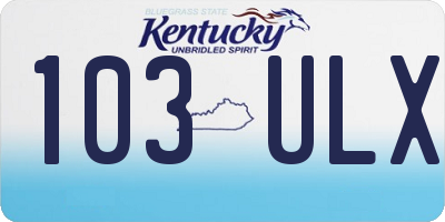KY license plate 103ULX