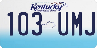 KY license plate 103UMJ