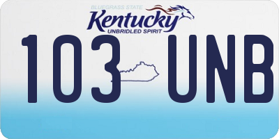 KY license plate 103UNB