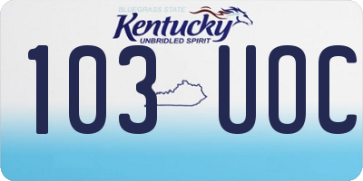 KY license plate 103UOC