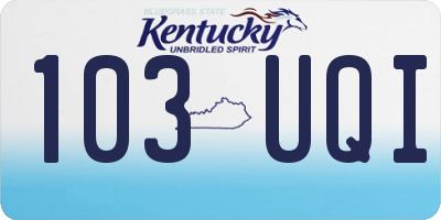 KY license plate 103UQI