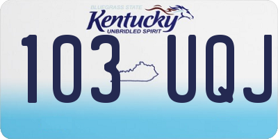 KY license plate 103UQJ