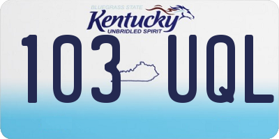 KY license plate 103UQL