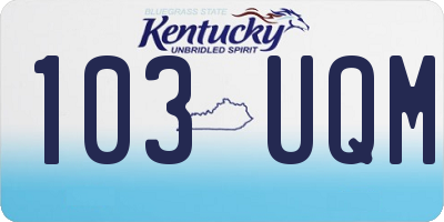 KY license plate 103UQM