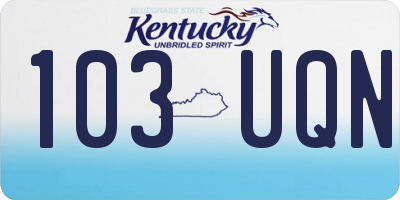 KY license plate 103UQN