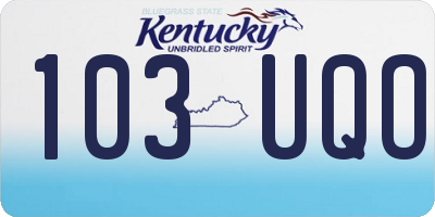 KY license plate 103UQO