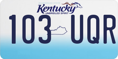 KY license plate 103UQR