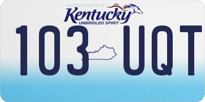 KY license plate 103UQT