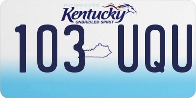 KY license plate 103UQU