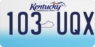 KY license plate 103UQX