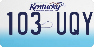KY license plate 103UQY