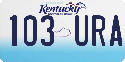 KY license plate 103URA