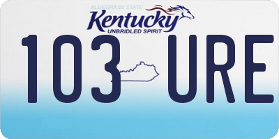 KY license plate 103URE
