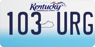 KY license plate 103URG