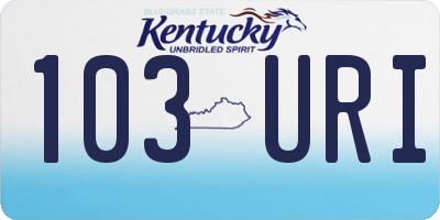 KY license plate 103URI