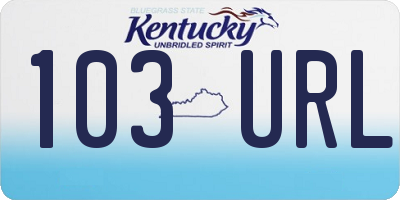 KY license plate 103URL