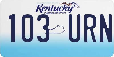 KY license plate 103URN