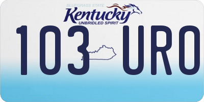 KY license plate 103URO