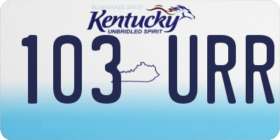 KY license plate 103URR