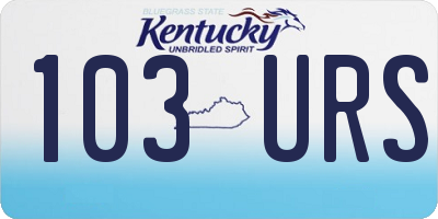 KY license plate 103URS