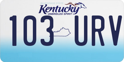 KY license plate 103URV