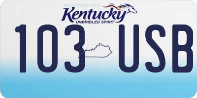 KY license plate 103USB