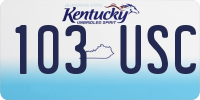 KY license plate 103USC