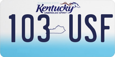 KY license plate 103USF