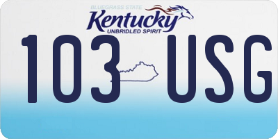 KY license plate 103USG