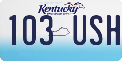 KY license plate 103USH