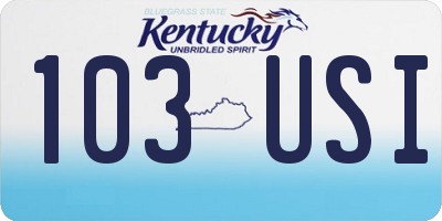 KY license plate 103USI