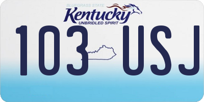 KY license plate 103USJ