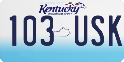 KY license plate 103USK