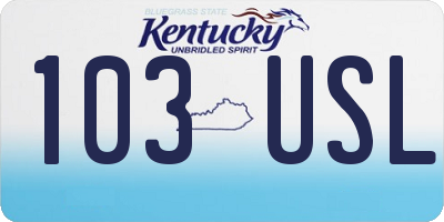 KY license plate 103USL